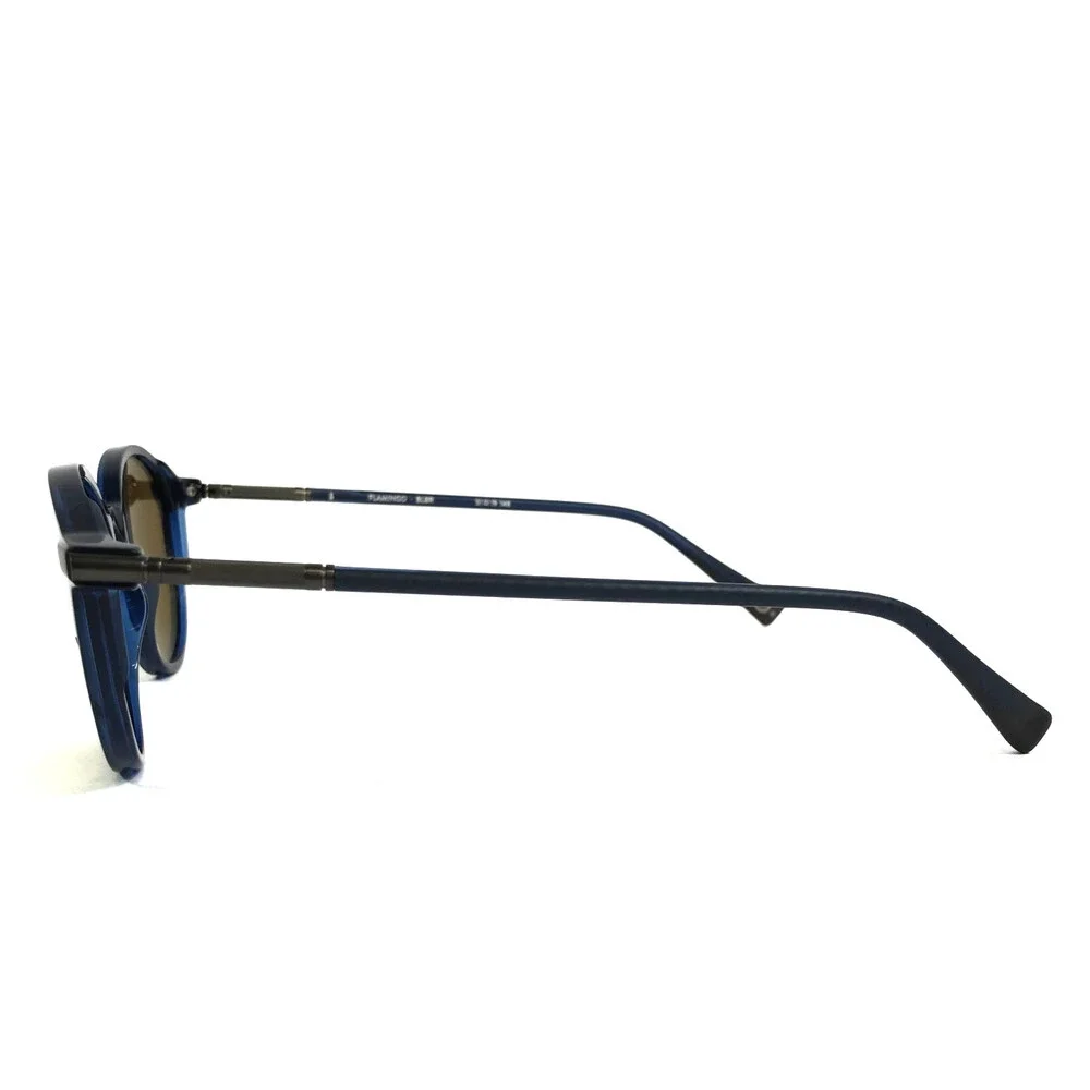 Etnia Barcelona Sunglasses FLAMINGO BLBR Blue Brown Frames with Brown Polarized